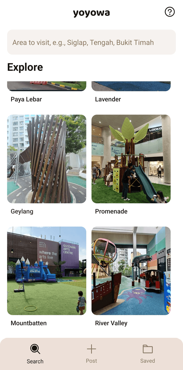 Explore venues by area